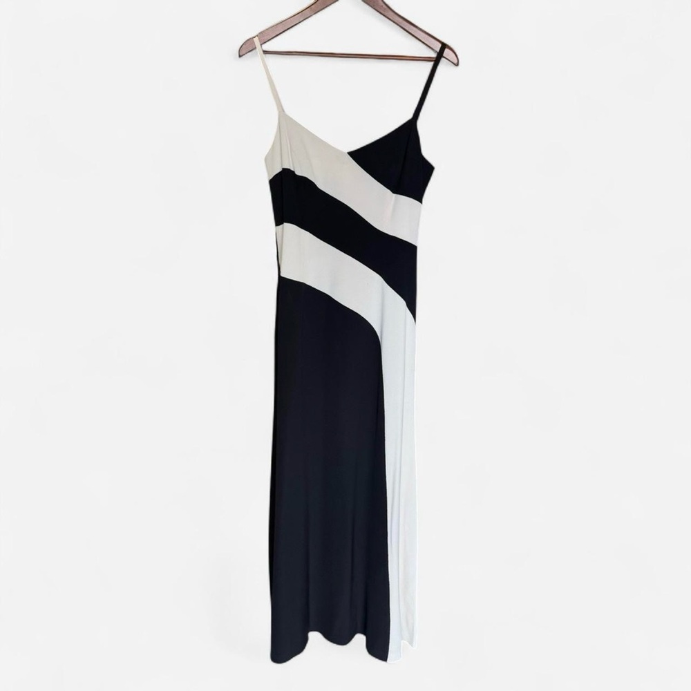 Vintage Escada Couture Silk Black and White Evening Gown